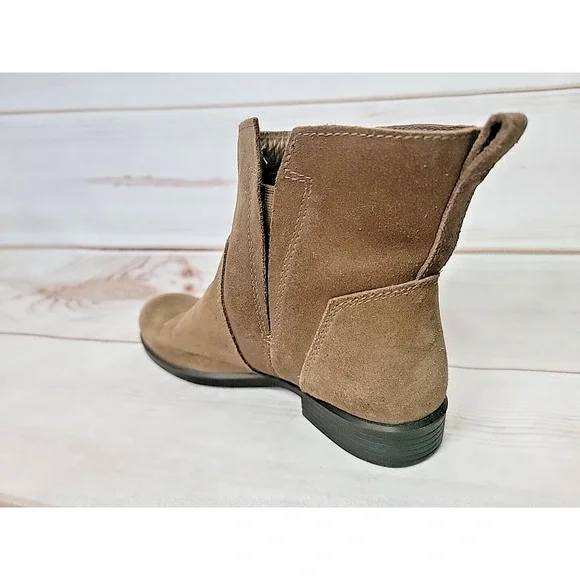 Ecco Womens US Size 7 Touch 15B Brown Suede Leather Slip On Ankle Boots Booties - Picture 16 of 16